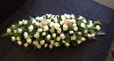 White Rose Coffin Spray