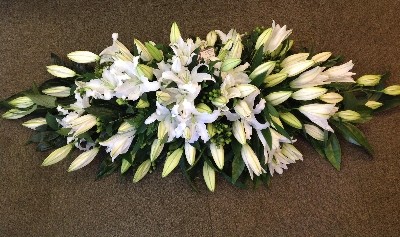 White Lily Coffin Spray