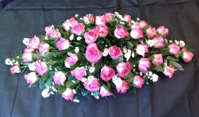 Mid Pink Rose Coffin Spray