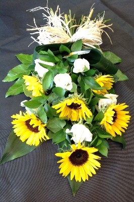 Sunflower and White Rose Sheaf