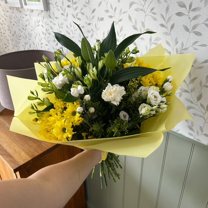 Yellow and White Hand Tied