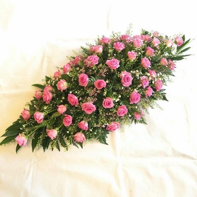 Pink Rose Coffin Spray