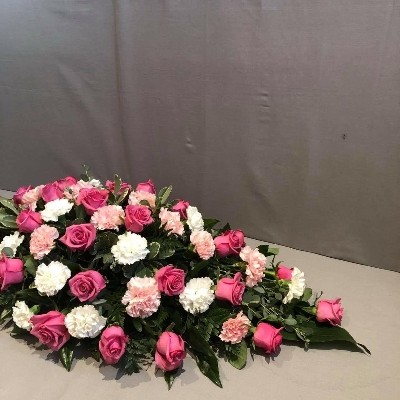 Rose and Carnation Coffin Spray