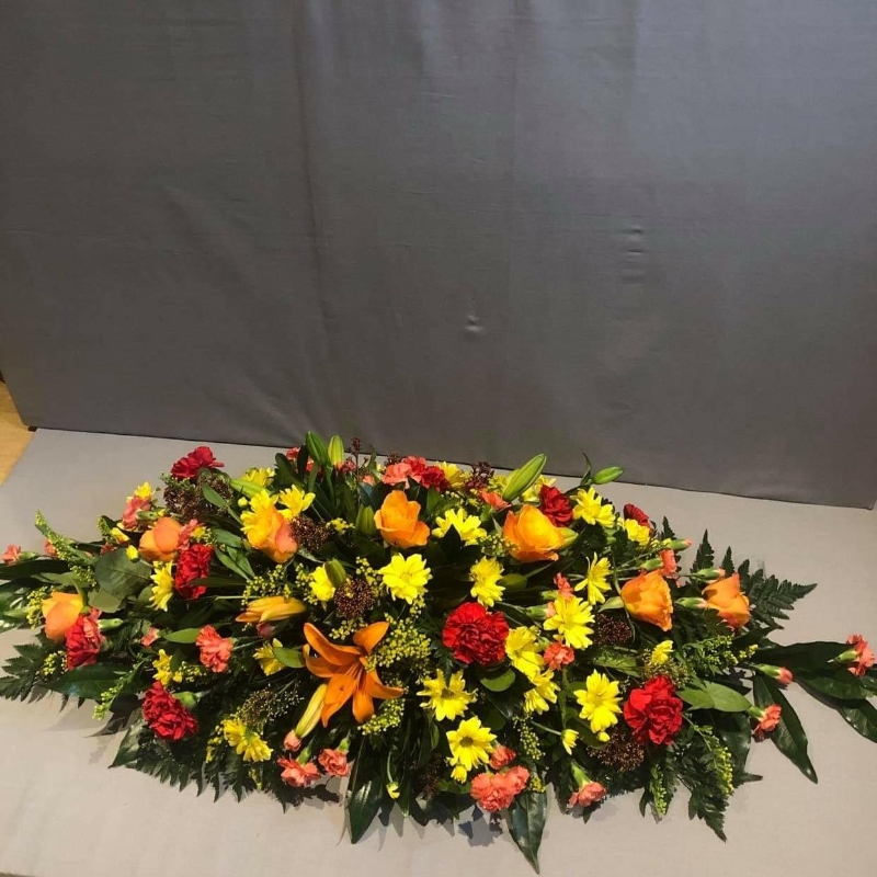 Red, Yellow and Orange Coffin Spray