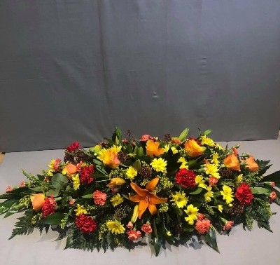 Red, Yellow and Orange Coffin Spray