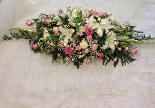 White and Pink Coffin Spray