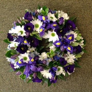 Purple and White Wreath