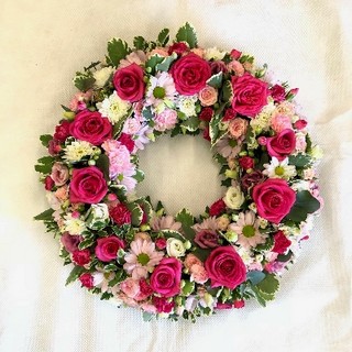 Pink and White Wreath