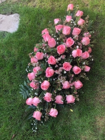 Pink Rose Coffin Spray