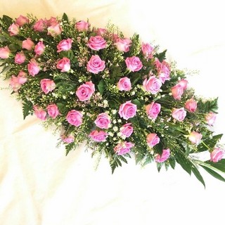 Pink Rose Coffin Spray