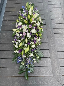 Lilac and White Coffin Spray