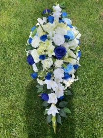 Blue Silk Coffin Spray