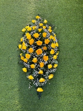 Yellow Rose Coffin Spray