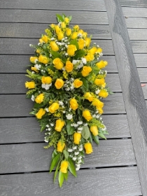 Yellow Rose Coffin Spray